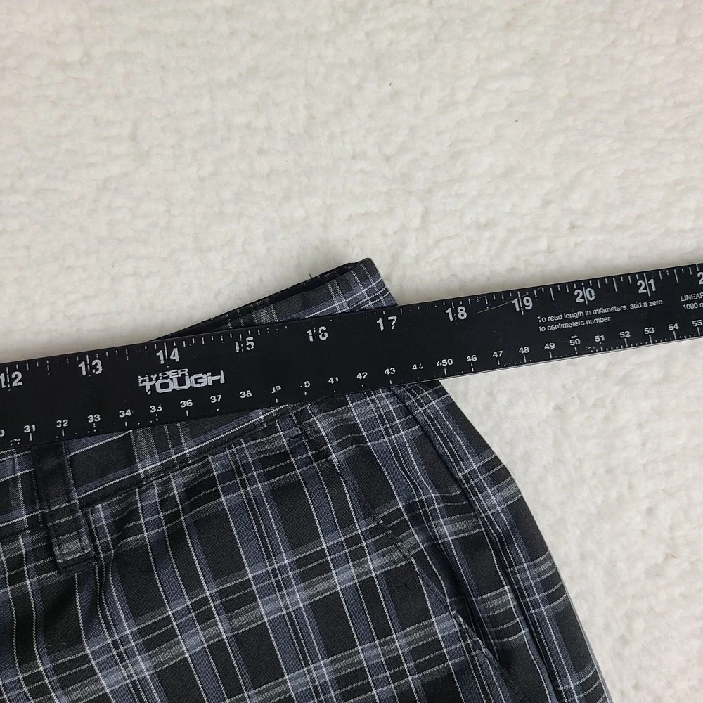 Adidas Shorts Mens 34 Black‎ Gray Purple Plaid 10
